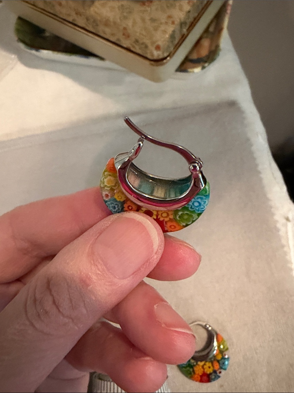 Millefiori earrings - Picture 8 of 8